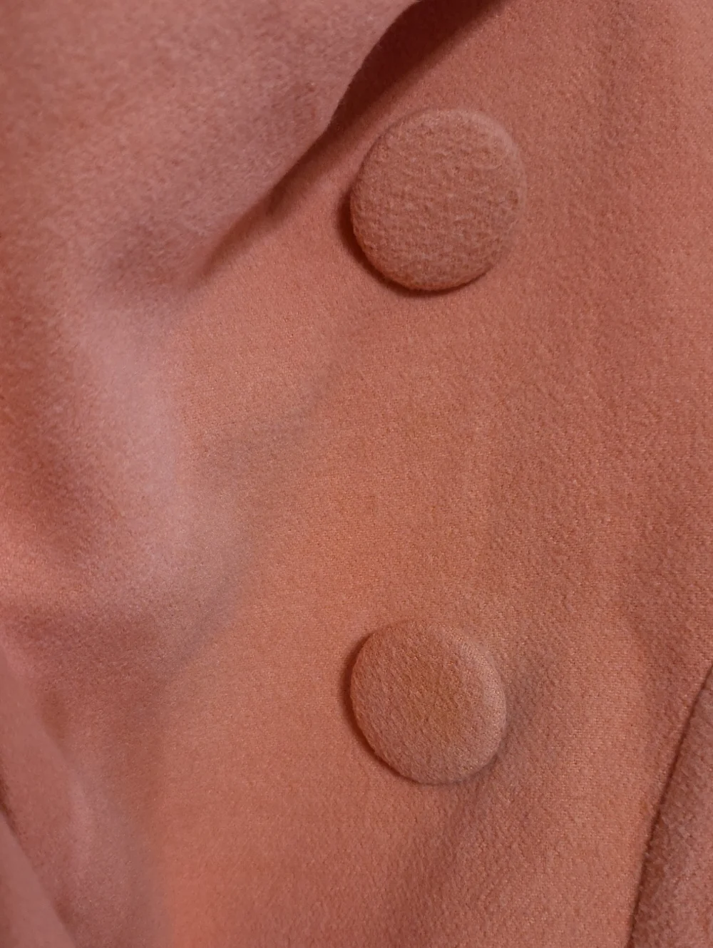 RISE Christian Rise Womens Coat Peach Belted Pockets Buttons Sz L GUC **READ**